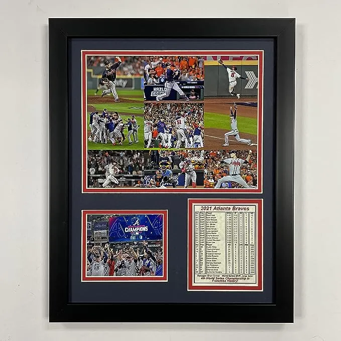 Atlanta Braves | 2021 World Series Champions | 12"x15" Framed Photo Collage (Mosaic)