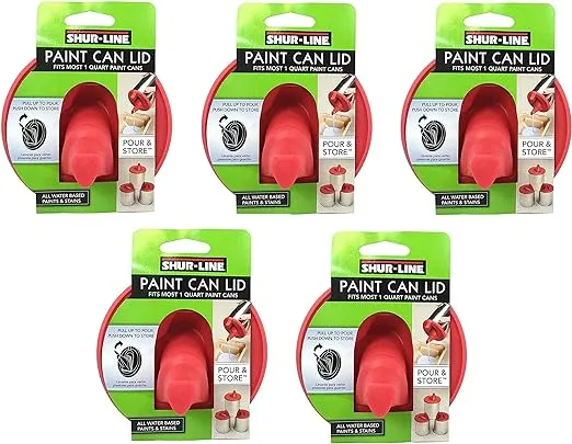 Shur-Line 2000576 Quart Store and Pour Paint Can Lid, Sold as 5 Pack