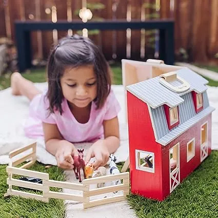 Melissa & Doug Wooden Fold & Go Barn