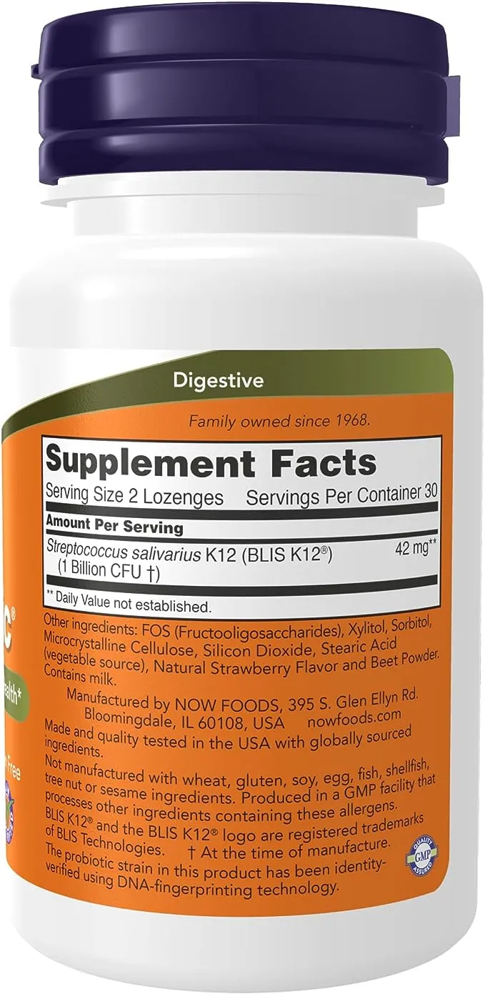 NOW Supplements, OralBiotic™, Developed for Adults & Children, Strain Verified, 60 Lozenges