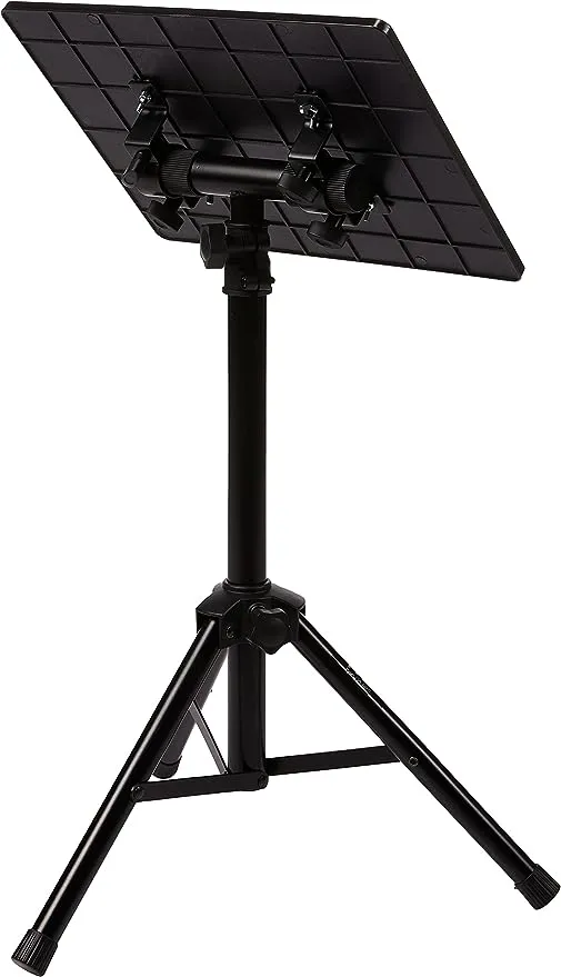 PYLE-PRO Universal Laptop Projector Tripod Stand - Computer, Book, DJ Equipment Holder Mount Height Adjustable Up to 35 Inches w/ 14'' x 11'' Plate Size - Perfect for Stage or Studio Use PLPTS2