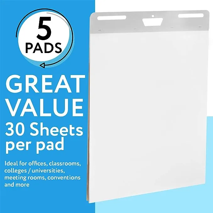 Premium Self-Stick Easel Pads 25 x 30 Inches 30 Sheets per Pad