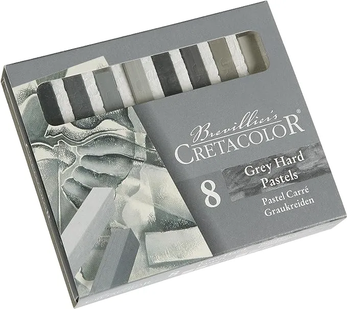 Cretacolor Pastel Carre Hard Pastel Set - Set of 8, Grays