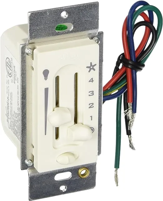 Hunter Fan Company, 27183, Fan-Light Dual Slide Wall Control with Preset,White