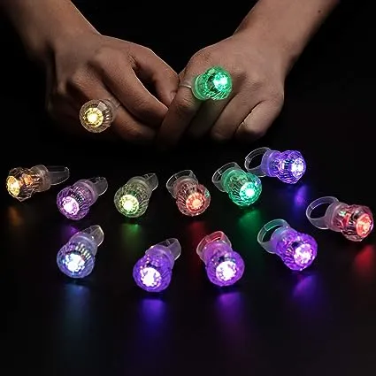 Midafon 60 Pack led Glow Rings Light up led Rings Glow Flashing led Rings Dia...