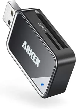 Anker 2-in-1 USB 3.0 SD Card Reader for SDXC, SDHC, MMC, RS-MMC, Micro SDXC, Micro SD, Micro SDHC and UHS-I Cards