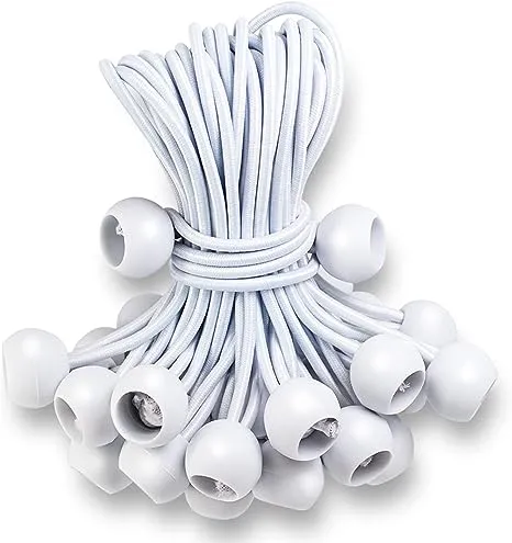 Skytened 50pcs White Ball Bungee Cords