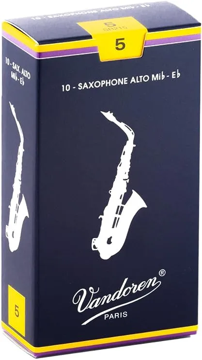 Vandoren SR215 Alto Sax Traditional Reeds Strength 5; Box of 10