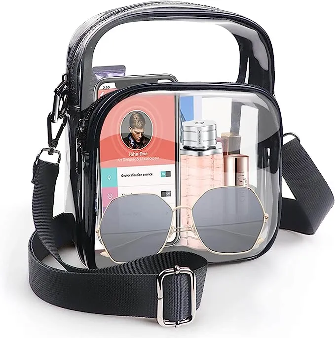 COROMAY Clear Bag for Stadium Events, Trendy Clear Purse, TPU Clear Bag Stadium Approved for Sports Concert Party