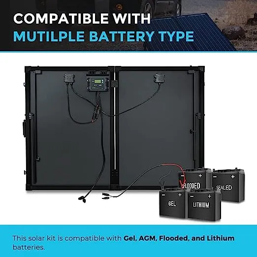 Renogy 200 Watt 12 Volt Portable Solar Panel with Waterproof 20A Charger Controller, Foldable 100W Solar Panel Suitcase with Adjustable Kickstand, Solar Charger for Power Station RV Camping Off Grid