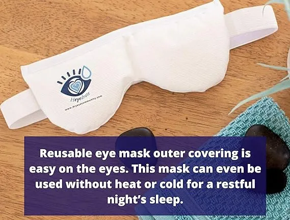 Heated Eye Mask - Soothing Warm Compress for Temporary Relief of Irritated Eyes, Dryness, Crusty Eyelids, Eyelid Bumps- Rejuvenate Your Eyes with Gentle Heat & Cold Therapy - White