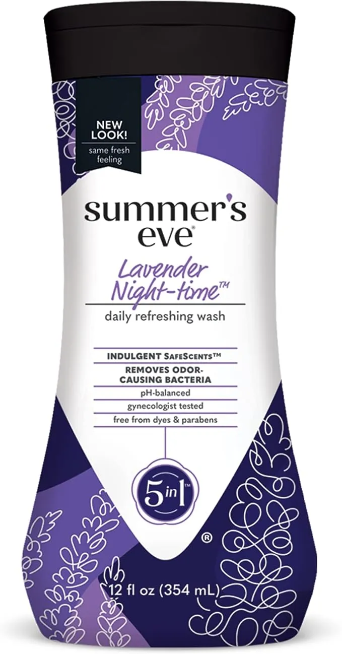 Summers Eve Cleansing Wash, Night-Time, Lavender, for Sensitive Skin - 12 fl oz