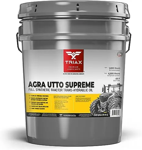 Triax Agra Utto Supreme Universal Full Synthetic Tractor Hydraulic Transmission and Wet Brake Oil, All Season, replaces 99% of OEM Tractor Fluids, Arc