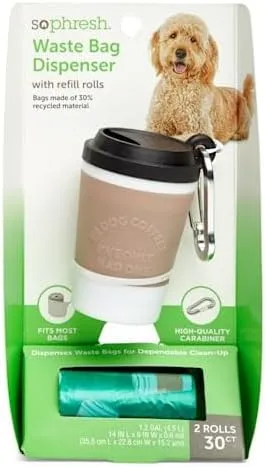 So Phresh Coffee Cup Dog Waste Bag Dispenser with Refill Rolls