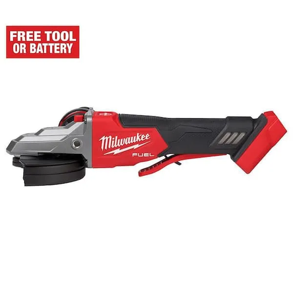 Milwaukee M18 FUEL 18-Volt Lithium-Ion Brushless Cordless 5 in. Flathead Braking Grinder with Paddle Switch No-Lock (Tool-Only)