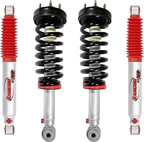 Rancho Quicklift Leveling Strut + RS9000XL Adjustable Shocks Set for 2009-2014 Ford F150 4WD