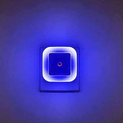 [Pack of 4] Bright Blue Night Lights, Plug Into Wall Real Blue LED Night Light with Light Sensor, Auto ON/Off - Suitable for Stairway, Hallway, Bathroom and Kitchen (Unique Blue Cover Design)