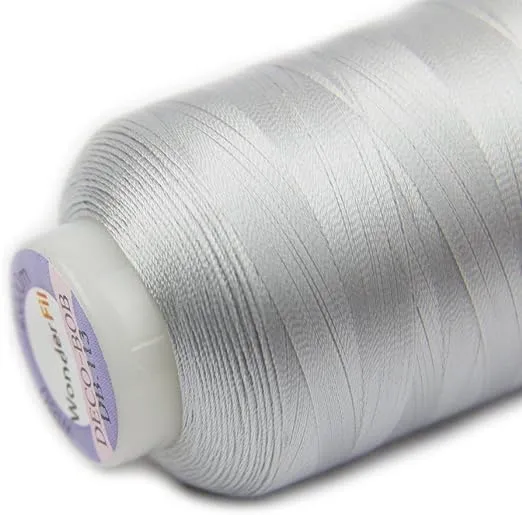 WonderFil Specialty Threads DecoBob Dove Grey, 2-ply Cottonized Polyester, 80wt