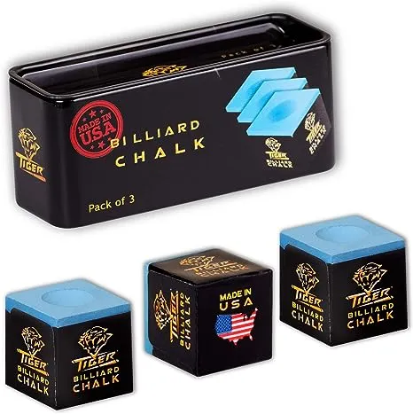 Tiger Pool cue Billiard Chalk - Blue - Pack of 3