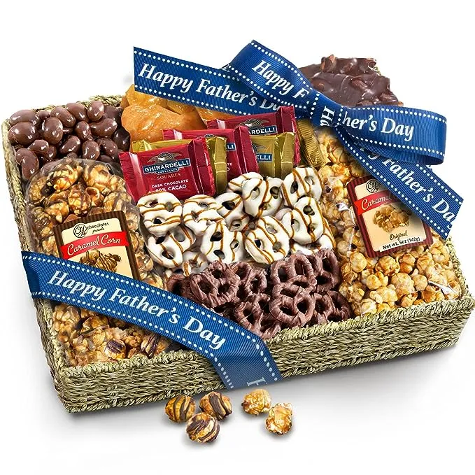 with Sympathy Chocolate Caramel and Crunch Grand Gift Basket with Snacks, Ghirar