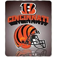 NFL Cincinnati Bengals Gridiron Fleece Throw, 50-inches x 60-inches