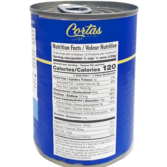 Cortas - Fava Beans 14oz (6 Pack), RTE Cooked Foul Medammas (Original)