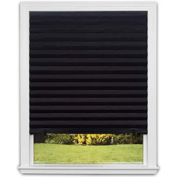 Redi Shade No Tools Original Blackout Pleated Paper Shade Black, 36 in x 72 in, 6 Pack