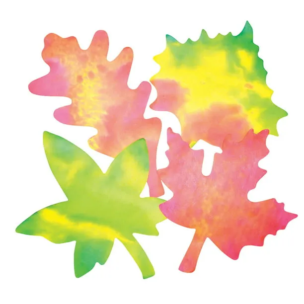 Roylco R2442 Color Diffusing Leaves - 6 inches - Pack of 80 Includes 4 Shapes