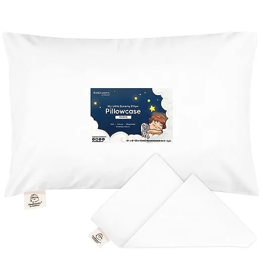 KeaBabies Toddler Pillowcase for 13X18 Pillow - Organic Toddler Pillow Case for Boy, Kids - 100% Natural Cotton Pillowcase for Miniature Sleepy Pillows - Pillow Sold Separately (Soft White)