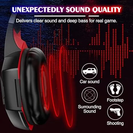 LED Surround Sound Gaming Headset With Noise-Canceling Mic For Multi-Platform  | eBay