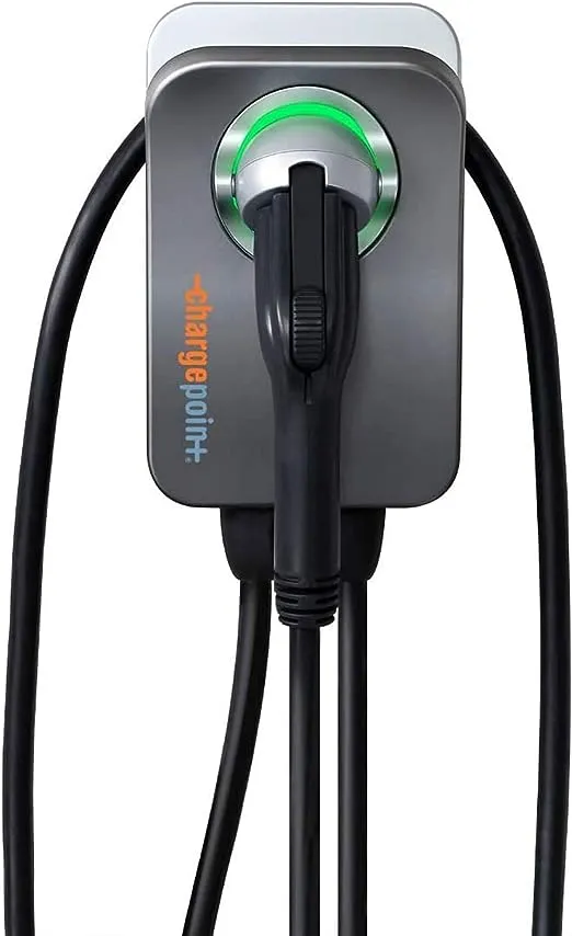 ChargePoint Home Flex Level 2 WiFi Enabled 240 Volt NEMA 14-50 Plug Electric Vehicle EV Charger for Plug in or Hardwired Indoor Outdoor Setup w/Cable