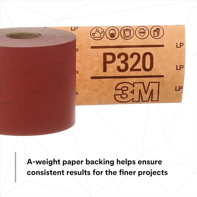 3M Red Abrasive Stikit Sheet Roll, 01685, P180, 2-3/4 in x 25 yd, 6\nrolls per case