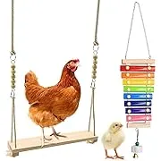 Chicken Swing Toys, 1/2/5/8pcs Chicken Toys, Chicken Xylophone, Chicken Swing, Chicken Mirror, Chicken Flexible Ladder, Chicken Vegetable String Bag and Hanging Feeder, Chicken coop Toys (2pcs)Chicken Swing Toys, 1/2/5/8pcs Chicken Toys, C…