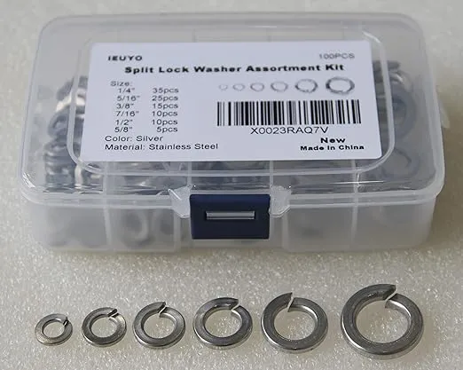 304 Stainless Steel Flat Washer Assortment Kit 2# 4# 6# 8# 10# 12# 1/4" 5/16" 3/8" 1/2",10Sizes/440PCS