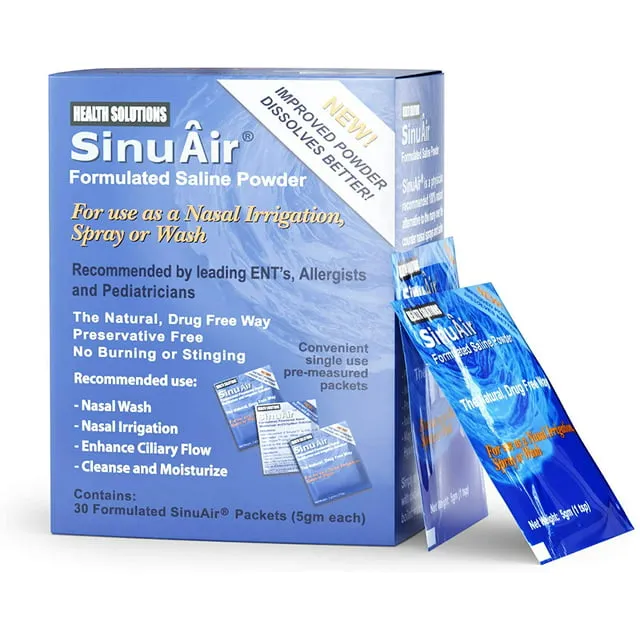 SinuAir Powdered Nasal Irrigation Solution and Moisturizer Packets