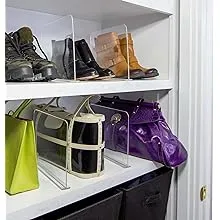 Bee Neat Clear Acrylic Shelf Dividers for Closets - Closet Shelf Organizer and