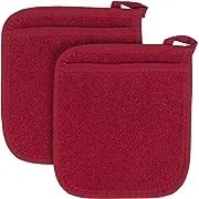 Ritz Terry Pocket Mitt & Hot Pad: Unparalleled Heat Resistant, Durable 100% Cotton – Ergonomically Designed for Optimal Grip – Easy-Care Machine Washable, Perfect for Your Kitchen – Paprika Red, 2-Pk