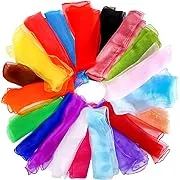 40 Pack Dance Scarves, 20 Colors Square Juggling Scarf, Magic Tricks Performance