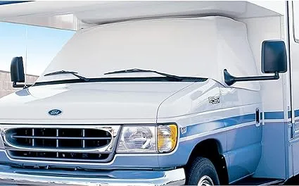 ADCO 2407 White Class C Ford 1997-2008 Windshield Cover (RV Motorhome with Mirror Cutouts)