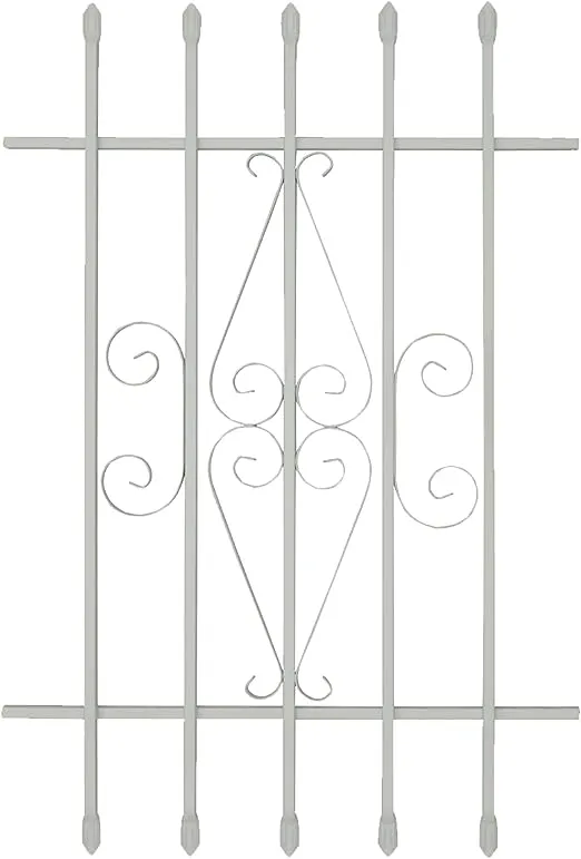 Grisham 24 in. x 36 in. Spear Point 5-Bar Security Bar Window Guard, White