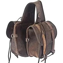 Hilason Soft Leather Horse Saddle Bag Dark Brown