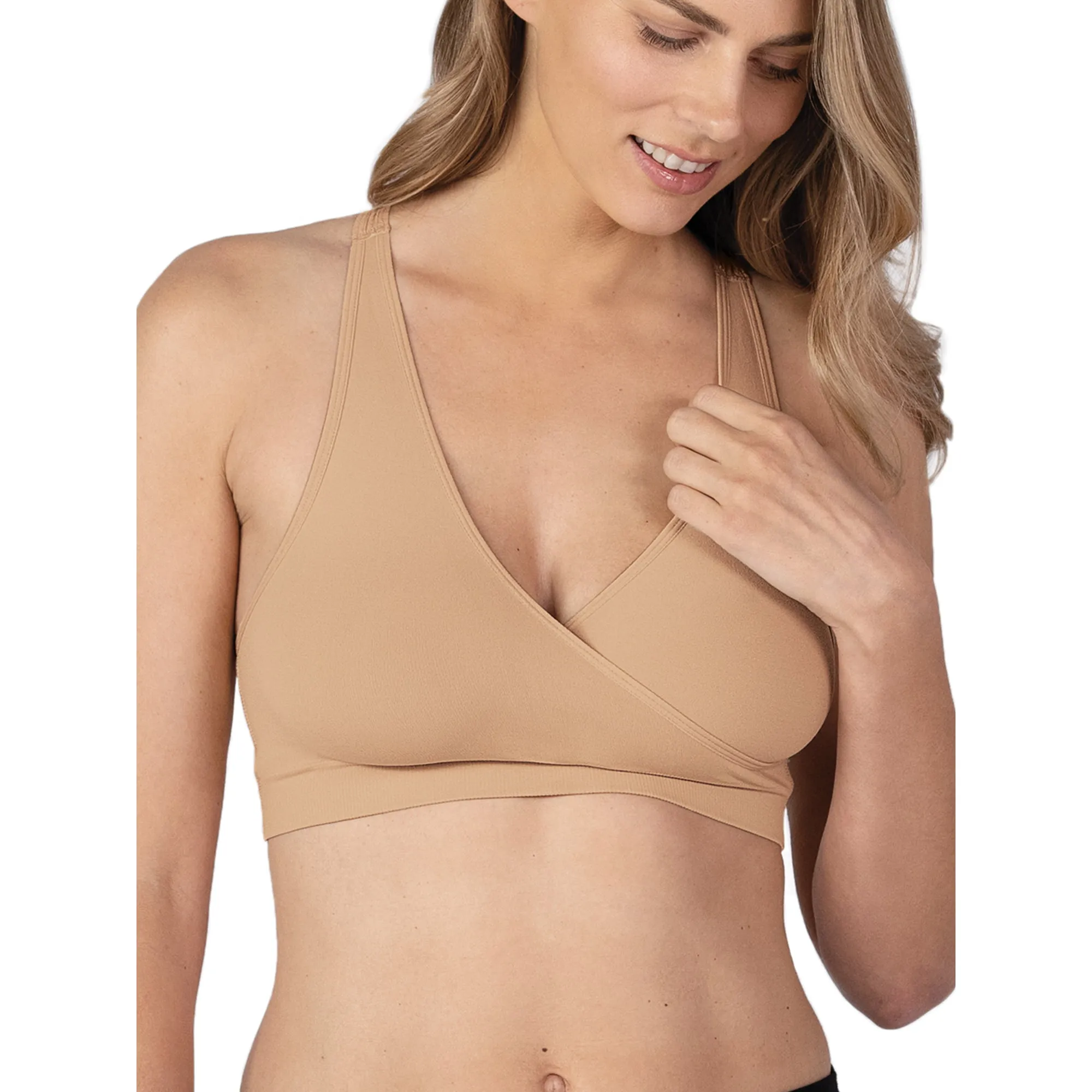 Bravado! Basics Women's Crossover Nursing Sleep Bra - Beige XL