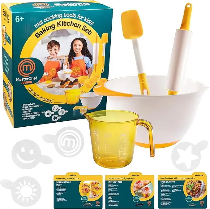 MasterChef Junior Baking Kitchen Set - 7 Pc. Kit Includes Real Cooking Tools