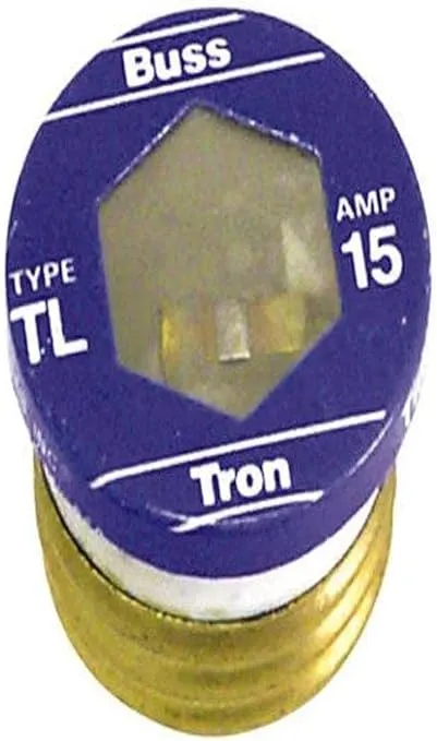 Bussmann TL-15PK4 15 Amp Time Delay, Loaded Link Edison Base Plug Fuse, 125V UL Listed, 4-Pack