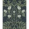 30.75 sq. ft. Evergreen Stenciled Floral Vinyl Peel and Stick Wallpaper Roll