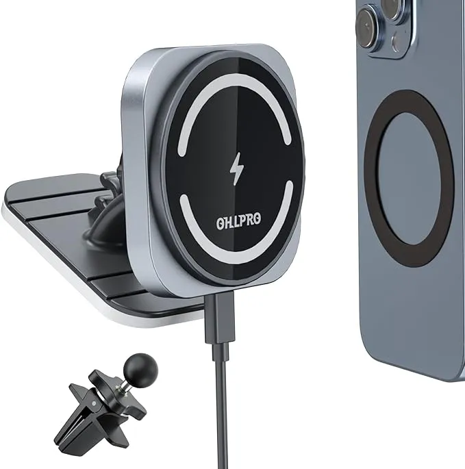 OHLPRO Magnetic Wireless Car Charger,Compatible with MagSafe Car Mount, for ...