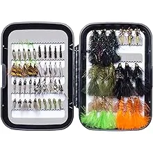 BASSDASH Fly Fishing Flies Kit Fly Assortment Trout Bass Fishing with Fly Box, 36/64/72/76/80/96pcs with Dry/Wet Flies, Nymphs, Streamers, Popper