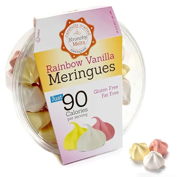 Krunchy Melts Rainbow Vanilla Meringue Cookies