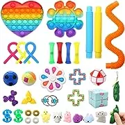 Fidget Simple Fidget Pack, 35pcs Fidget Toys Set with Popping Fidget Sensory Toys for Kids and Adults Simple Fidget Stress Relief Kit Gift for Party Classroom Christmas StockingFidget Simple Fidget Pack, 35pcs Fidget Toys Set with P…