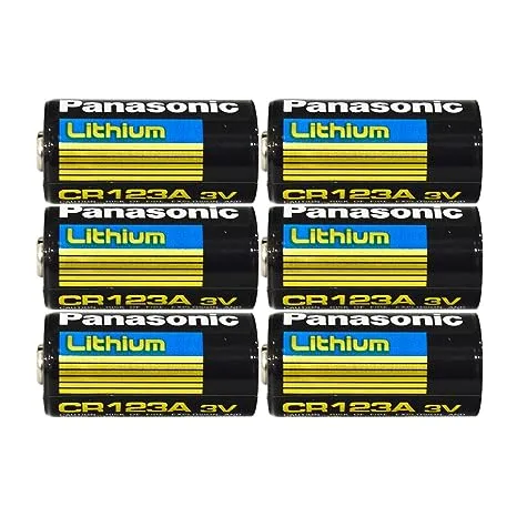 Panasonic Lithium CR-123A 3V Batteries for Flashlights, Digital Cameras, Toys, and Alarm Systems, 6-Battery Pack